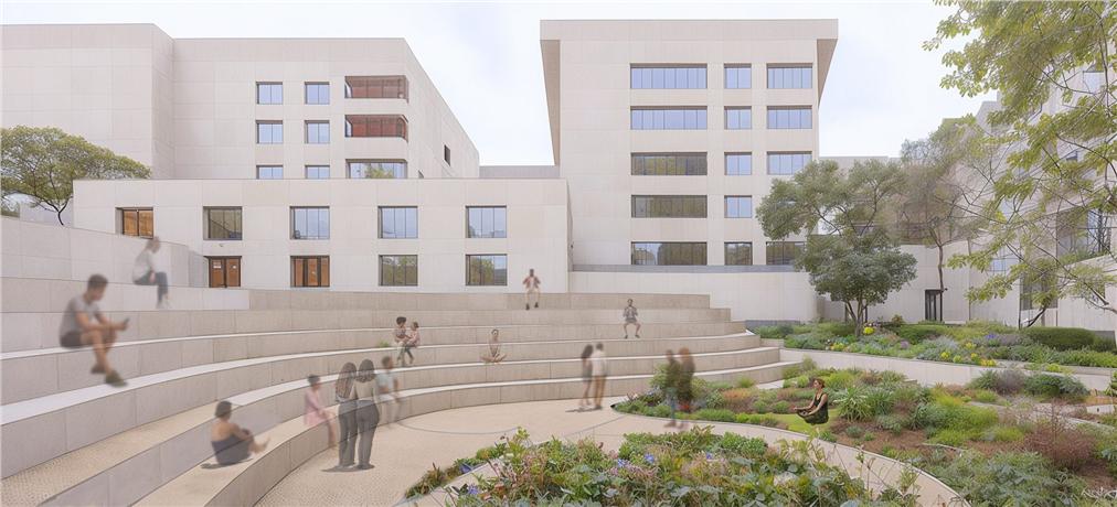A block interior opened as public space off Viale Marconi