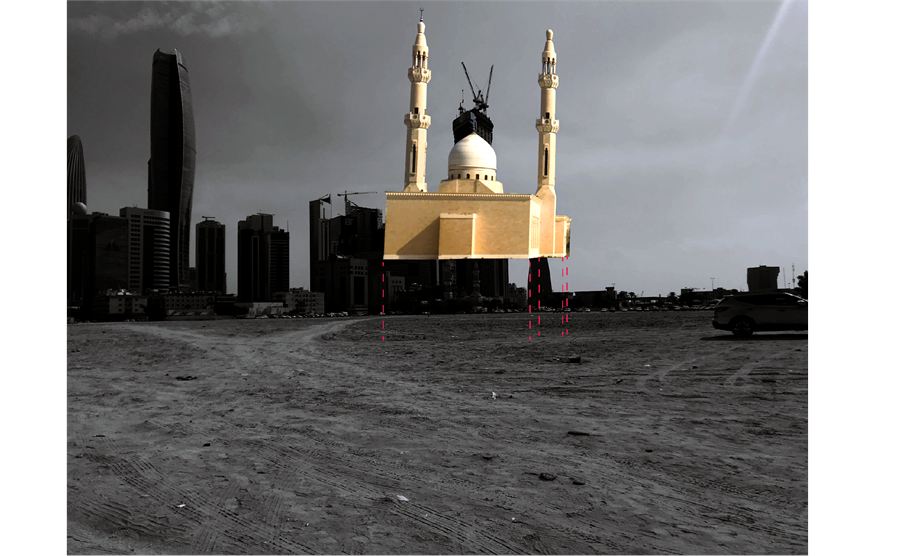 Collage study of Kuwait's fractured downtown fabric