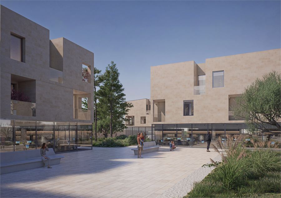 Courtyard view within the Marconi housing proposal