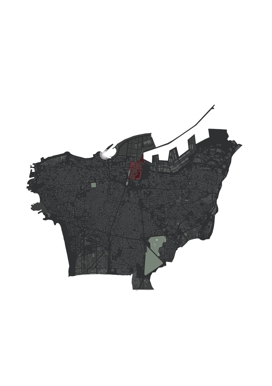 Figure-ground of Beirut's urban expansion, first stage
